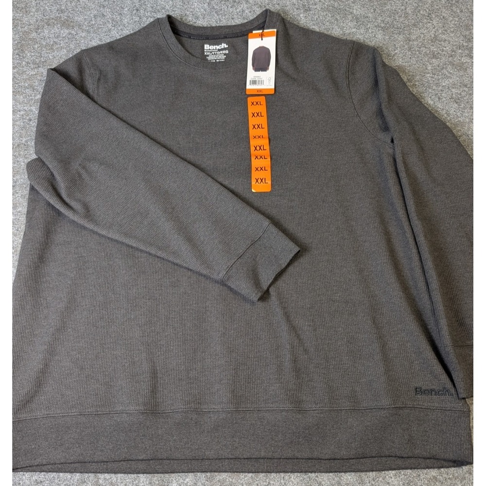 BENCH Urbanwear Sweatshirt Thermal Fleece Crewneck Pullover Dark Gray 2-XL NWT